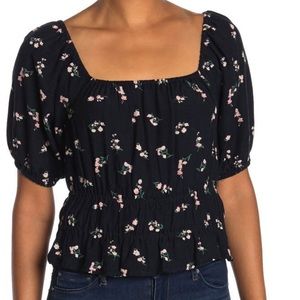 Abound Puff Sleeve Floral Print Top